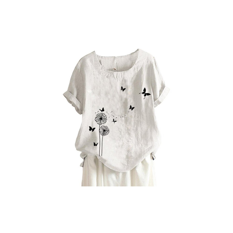 (White, M) Casual loose fitting butterfly top