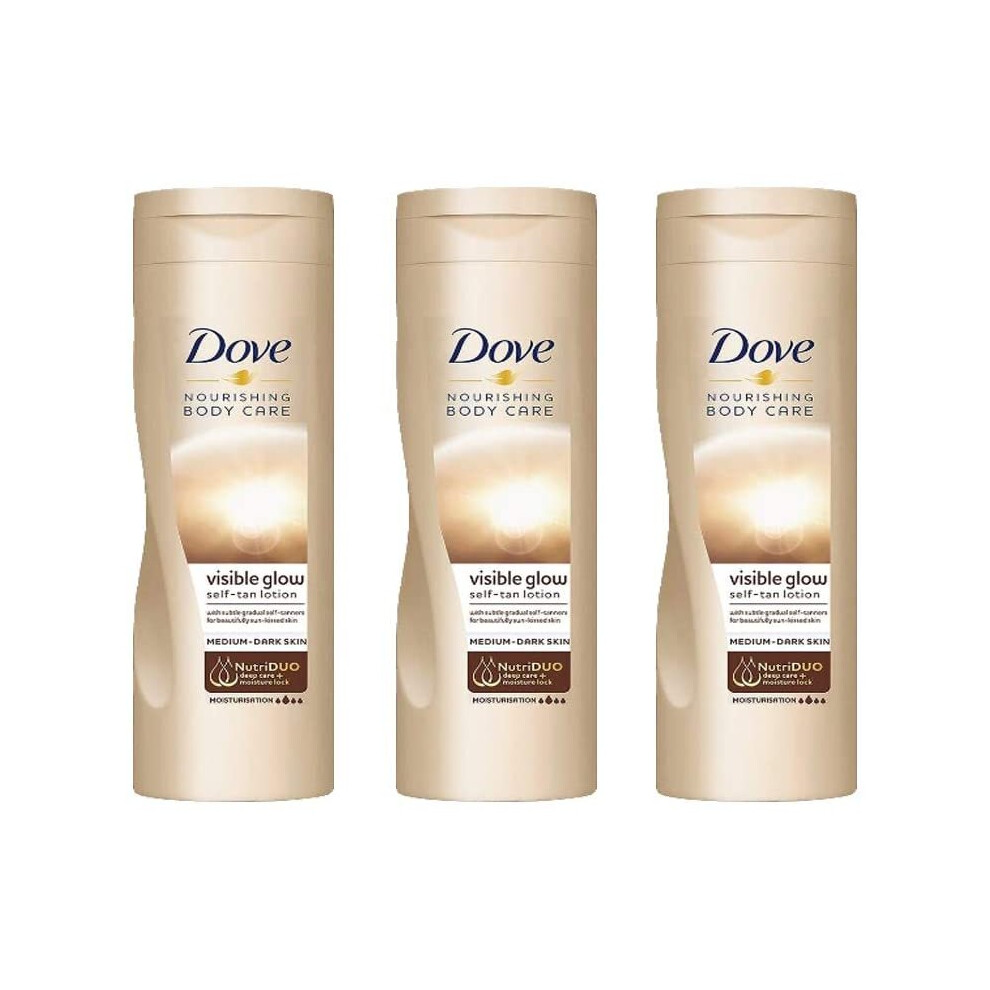 Dove Summer Glow Body Lotion for Medium to Dark Skin, 250 ml, Pack of 3