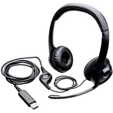 Logitech H390 Wired Headset, Stereo Headphones with Noise-Cancelling Microphone, USB, In-Line Controls, PC/Mac/Laptop - Black