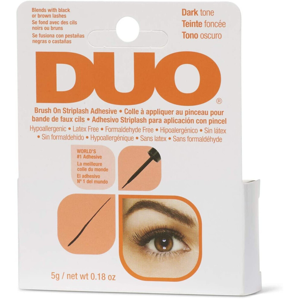 Duo Glue Brush On BLACK Strip Lash Adhesive 7g DARK TONE Hypoallergenic LATEX FREE