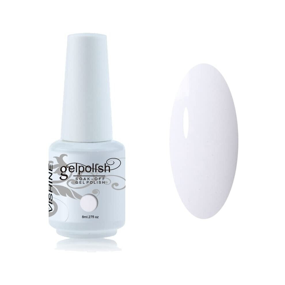Vishine White 8Ml Gelpolish Uv Led Soak Off Varnish Color Gel Nail Polish Manicure Salon Clear #1433