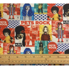 Fat Quarter Pets Rock Rock Stars Patch 100% Cotton Quilting Fabric