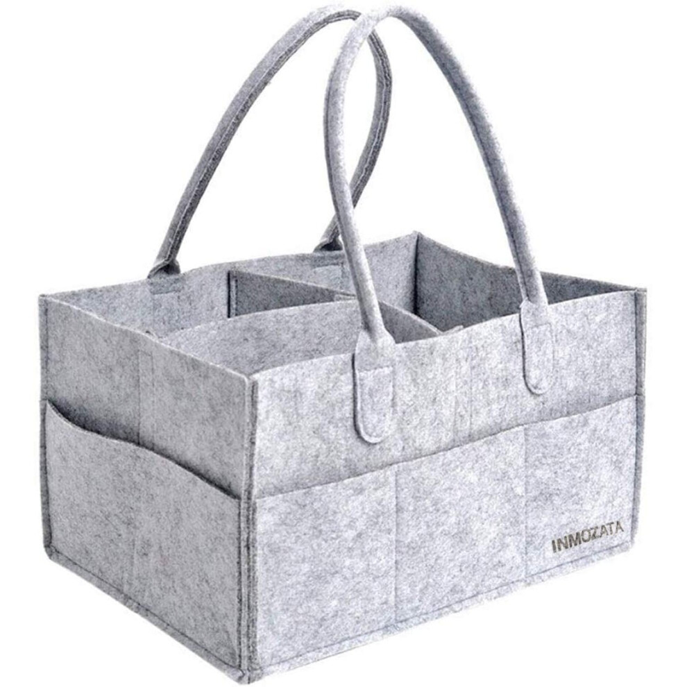 Diaper Caddy Organiser Portable Felt Diaper Nappy Toys Storage Bag Nursery Nappy Changing Organiser For Mom Newborn Kids Inmozata