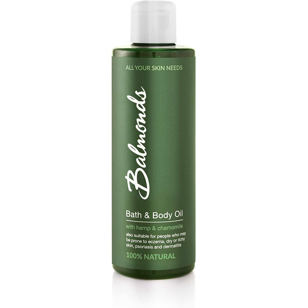 Balmonds Bath & Body Oil 200Ml - 100% Natural, Soothes Eczema, Dry, Itchy/Flaky, Psoriasis & Allergy-Prone Skin