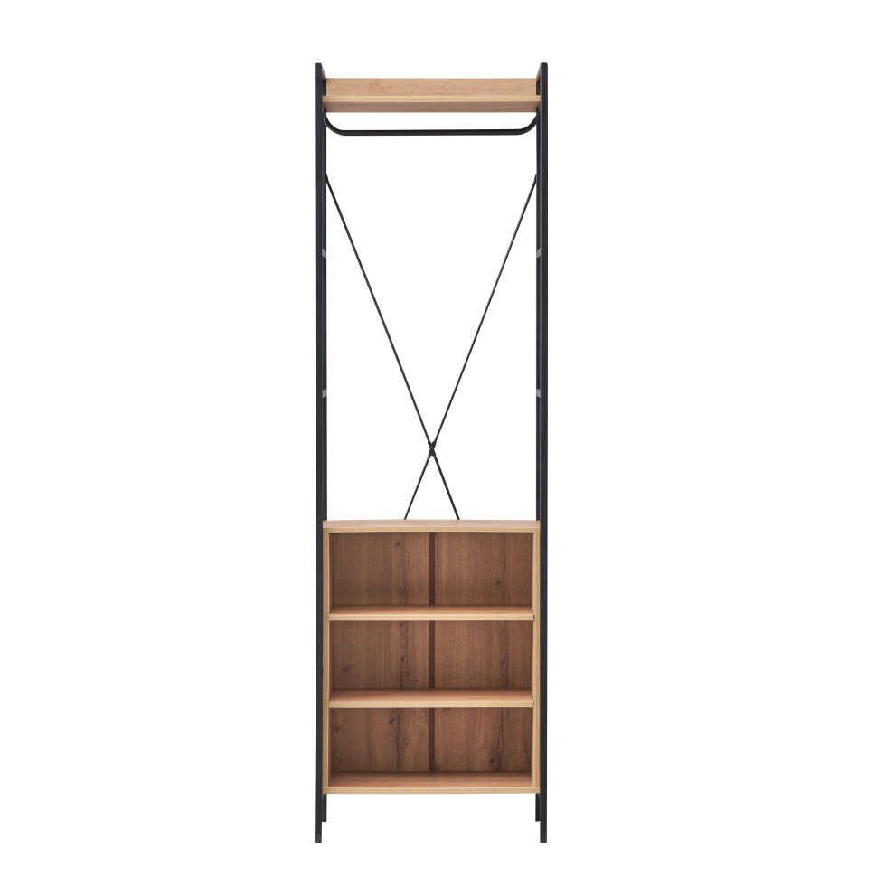 Oak Open Wardrobe 5 Shelves - Bedroom Furniture