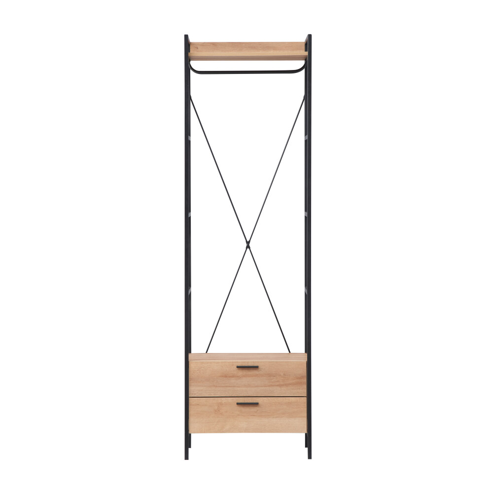 Oak Open Wardrobe 2 Drawers - Bedroom Furniture