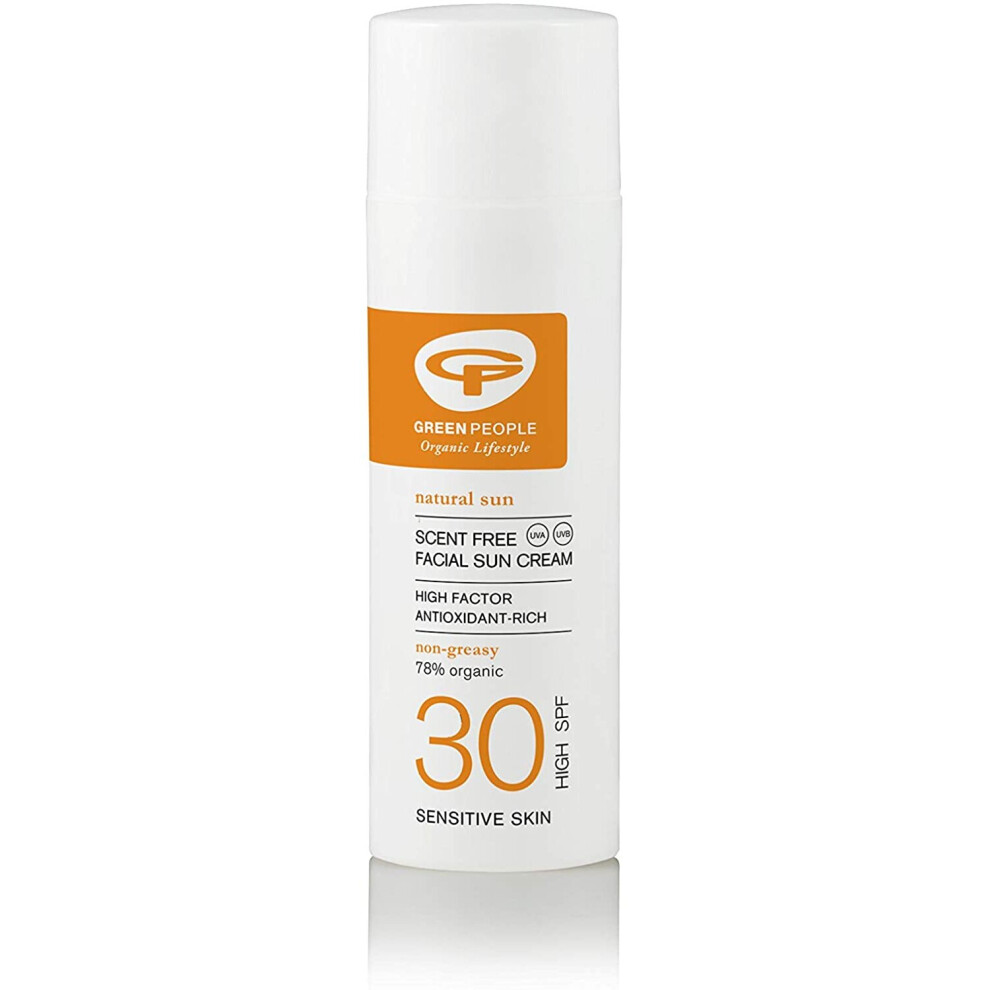 Green People Scent Free Facial SPF30 Sun, Cream, Unscented, 50 Millilitre