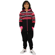 (9-10 Years, Black & Neon Pink) Girls Boys Aztec Snowflake A2Z Onesie One Piece