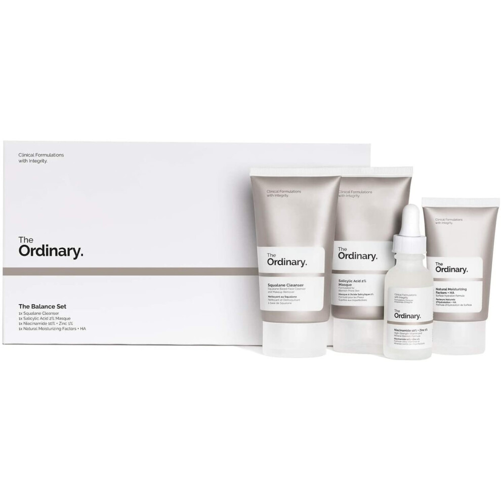 The Ordinary The Balance Set – Beauty Set, Skincare Set, Gift Set with Squalane Cleanser, Salicylic Acid 2% Masque, Niacinamide 10% and Zinc 1% and