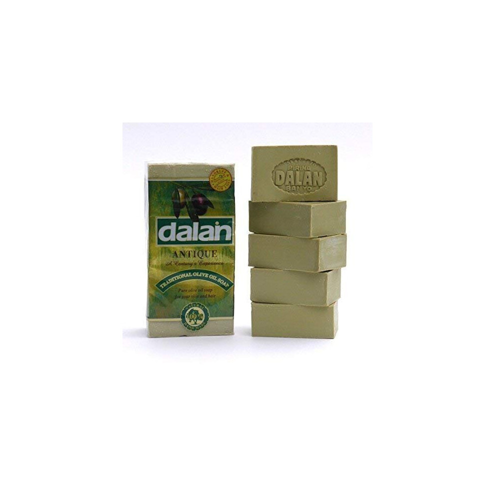 5 x 180g Bar Natural 100% Pure Olive Oil Soap Dalan Turkish Bath Handmade Turkey