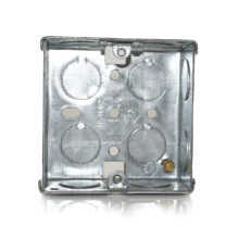 Knightsbridge Single Gang Metal Steel Pattress 35mm Electrical Wall Socket