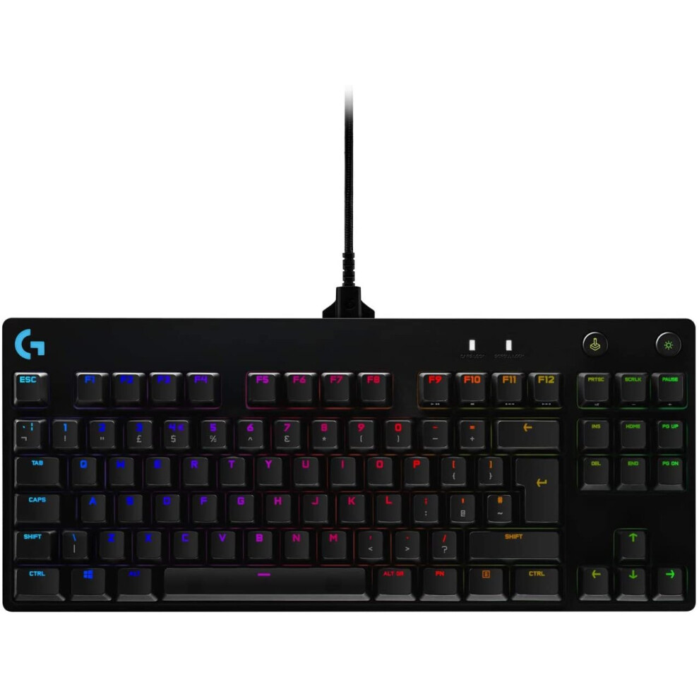 Logitech G Pro Tkl Mechanical Gaming Keyboard, Gx Clicky Key Switches, Lightsync Rgb, Portable Tenkeyless Design For Esport Gaming, Detachable Blue