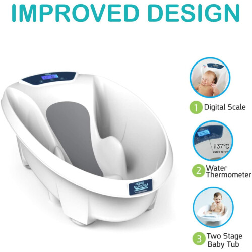 Aqua Scale V3 Next Generation Digital Baby Bath, White 1