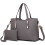 Miss Lulu Miss Lulu Fashion Ladies Pu Saffiano Leather Top Handle Bags 2 Pieces Tote Shoulder Handbags for Women (Grey) 1
