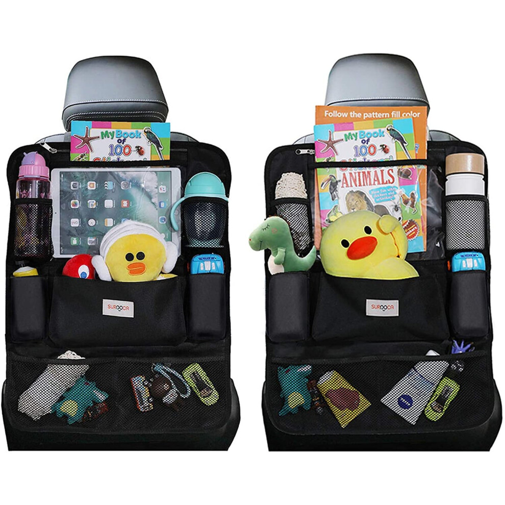Car Organiser Car Seat Organiser - Surdoca 4Th Generation Enhanced Car Organiser Back Seat For Up To 10.5 Ipad, 9 Pockets, Kids Toy Storage, Water 738635234742