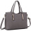 Miss Lulu Miss Lulu Fashion Ladies Pu Saffiano Leather Top Handle Bags 2 Pieces Tote Shoulder Handbags for Women (Grey) 2