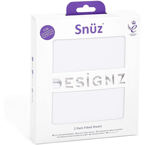 Snüz Bedside Crib Fitted Sheets, White, 280 g, BD028BL 2