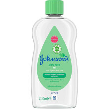 JOHNSON'S Aloe Vera Baby Oil 300ml – Leaves Skin Soft and Smooth – Ideal for Delicate Skin