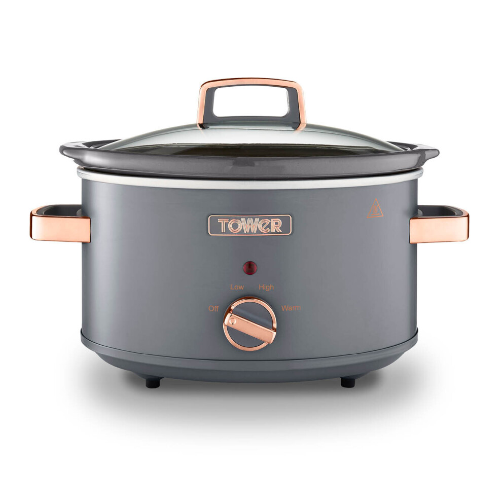 Tower Cavaletto 3.5L Slow Cooker | & Grey/Gold