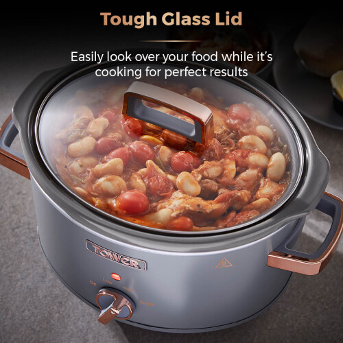 Tower Tower Cavaletto 3.5L Slow Cooker | Grey & Gold 1