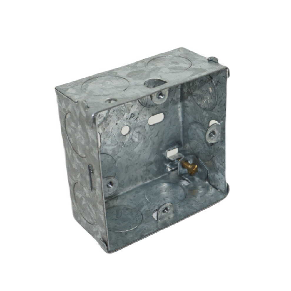 Single 1 Gang Metal Steel Pattress Back Box 35Mm Electrical Wall Socket 3713794192673