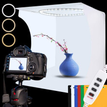 Photo Studio Light Box Kit, 12x12inch/30cm Photography Adjustable Light Box with 80pcs SMD LED beads, Portable Photo Shooting Tent with White Light