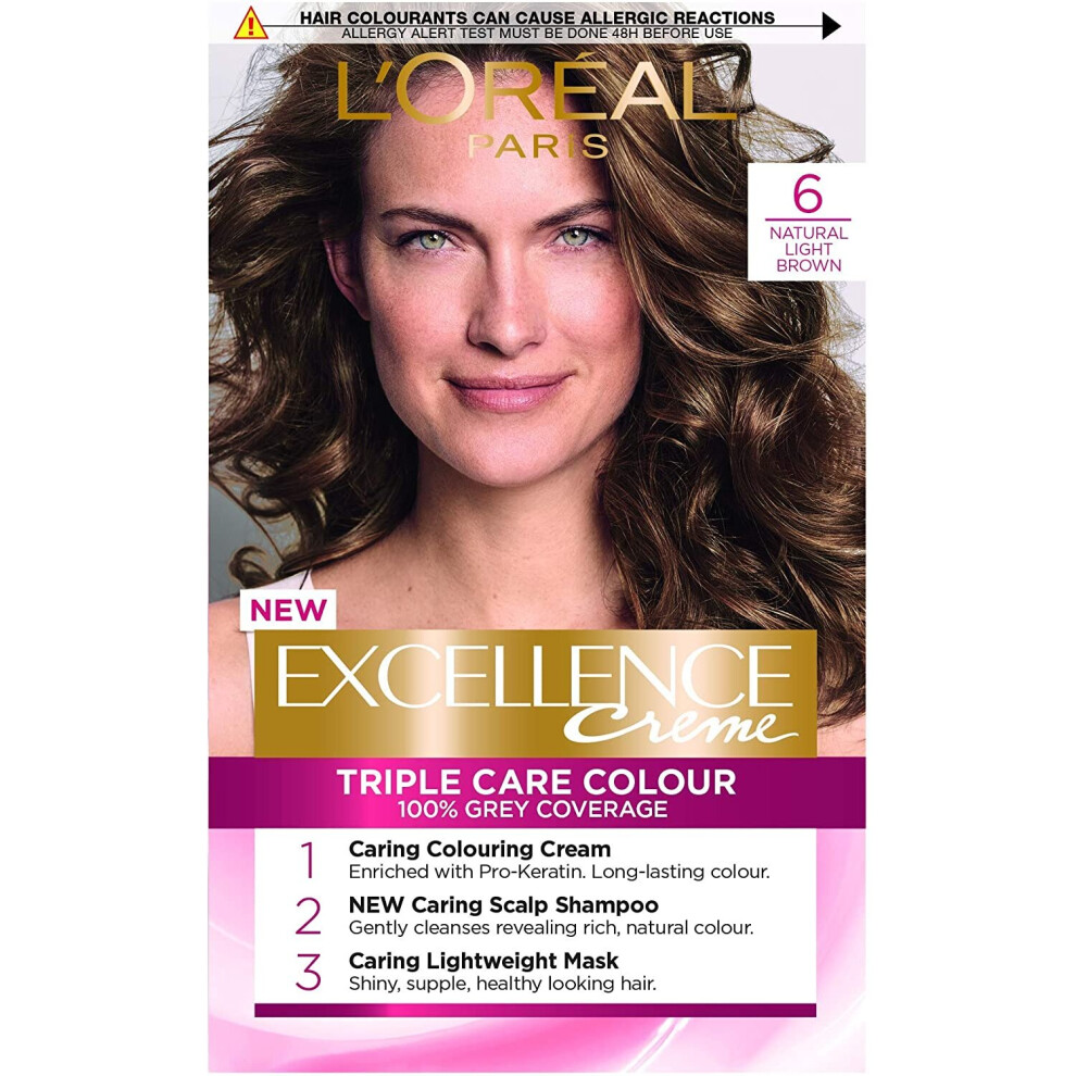 L'Oreal Excellence Permanent Hair Colour 6 Natural Light Brown