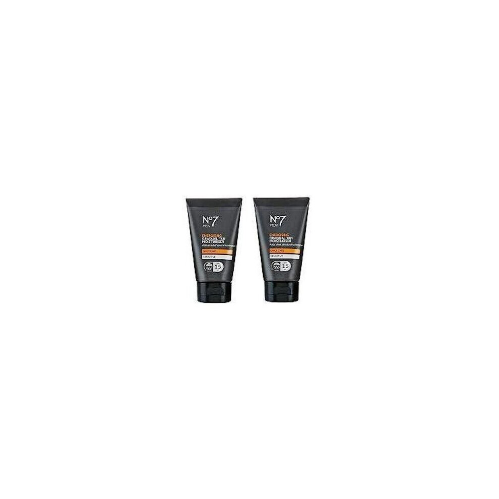 Boots No7 (2 Pack) No7 Men Energising Gradual Tan Moisturiser Spf 15 X 50Ml