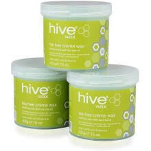 Hive 3X Depilatory Tea Tree Creme Wax For Face Body Leg Bikini Wax Hair Removal 425g each Special Offer 3 Pack CODE: OPT5737
