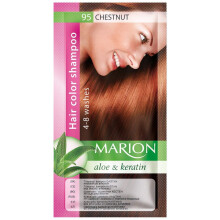 Marion Hair Color Shampoo in Sachet Lasting 4 to 8 Washes Aloe and Keratin - 95 Medium Chestnut