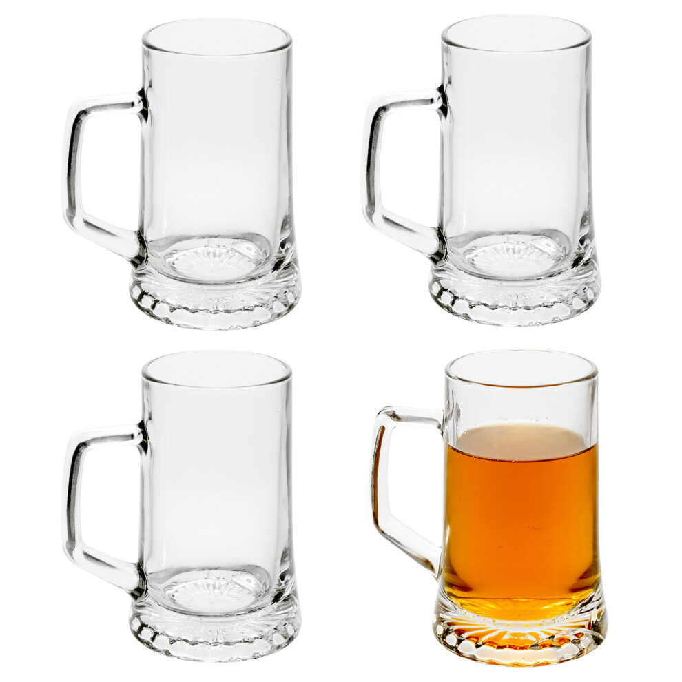 (4) Bormioli Rocco 500ml Beer Glass Stein Tankard Mug