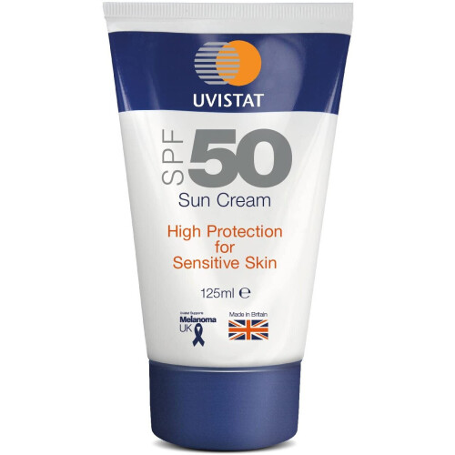 Uvistat Sun Cream SPF50 Moisturising, Water Resistant Sun Cream for Sensitive Skin 125 ml