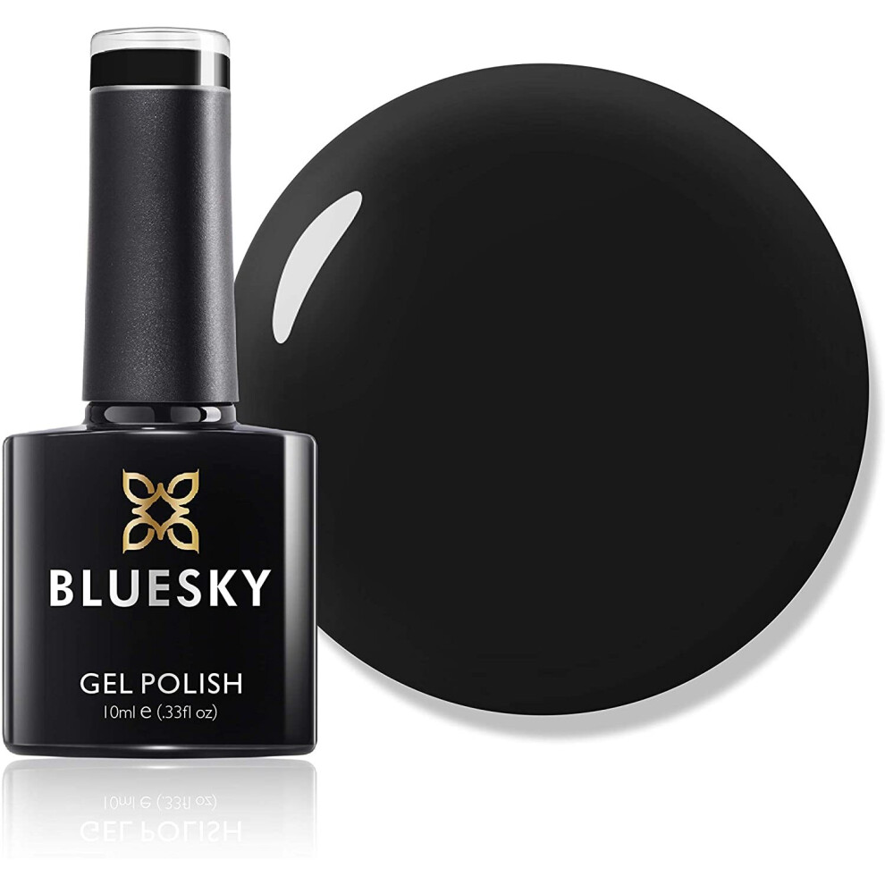 Bluesky Gel Nail Polish, Blackpool 80518, Black, Dark, Jet Black, Long Lasting, Chip Resistant, 10 ml (Requires Drying Under UV LED Lamp)