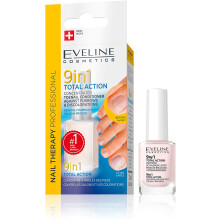 Eveline Cosmetics Toe Nail Therapy 9in1 Total Action Concentrated Nail Conditioner + Strengthener + Hardener | 12ml | Repair Treatment | Easy