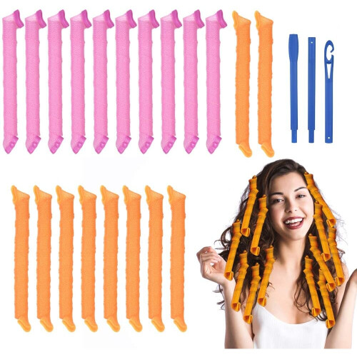 URAQT Hair Rollers for Long Hair 55cm Spiral Curlers No Heat Hair Curlers Styling Kit with Styling Hooks DIY Hairstyle Styling Tools for Women on OnBuy