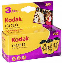 KODAK 6033971 Gold 200 Film (Paars/Geel) - 3 Rolletjes - 24 Opnames Per Rol