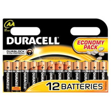Batteries AA Duracell / Battery Pack of 12 / Simply LR6/MN1500 Economy for Radios, Remotes, Clocks Etc