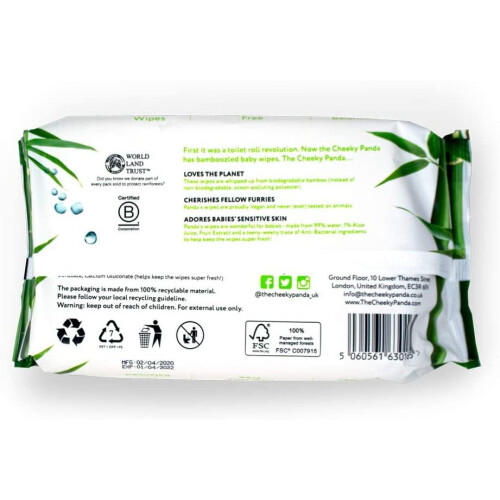 The Cheeky Panda Bambuiset vauvanpyyhkeet 64 kpl The Cheeky Panda 1