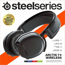 SteelSeries Arctis 7+ Wireless Headset - 30h Battery, USB-C Quick Charge, 15-Min Quick Charge for 3h, Discord-Certified ClearCast Mic Cross-Platform