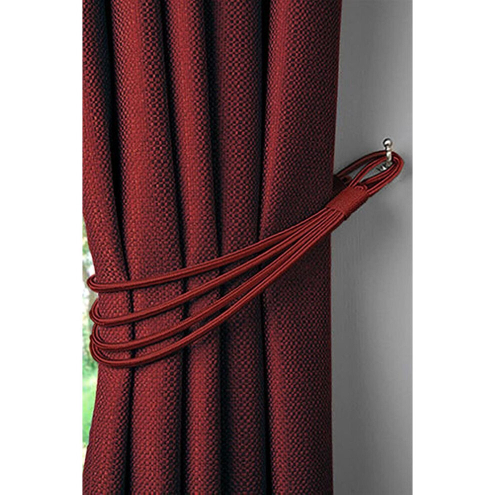 (3.5cm x 80cm, Burgundy) Charlotte Rope Curtain Tie/Holdback - Single