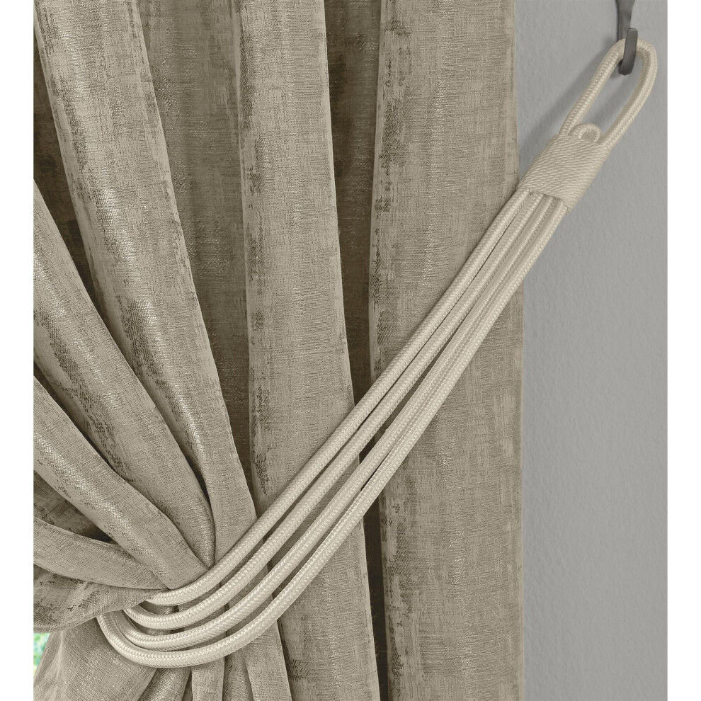 (3.5cm x 80cm, Cream) Charlotte Rope Curtain Tie/Holdback - Single