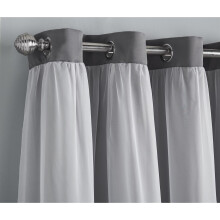 (168cm x 137cm, Silver) Beck 95% Blackout Eyelet Curtains - Pair