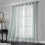 (150cm x 229cm, Sage) Harp Eyelet Voile Curtains - Pair 1