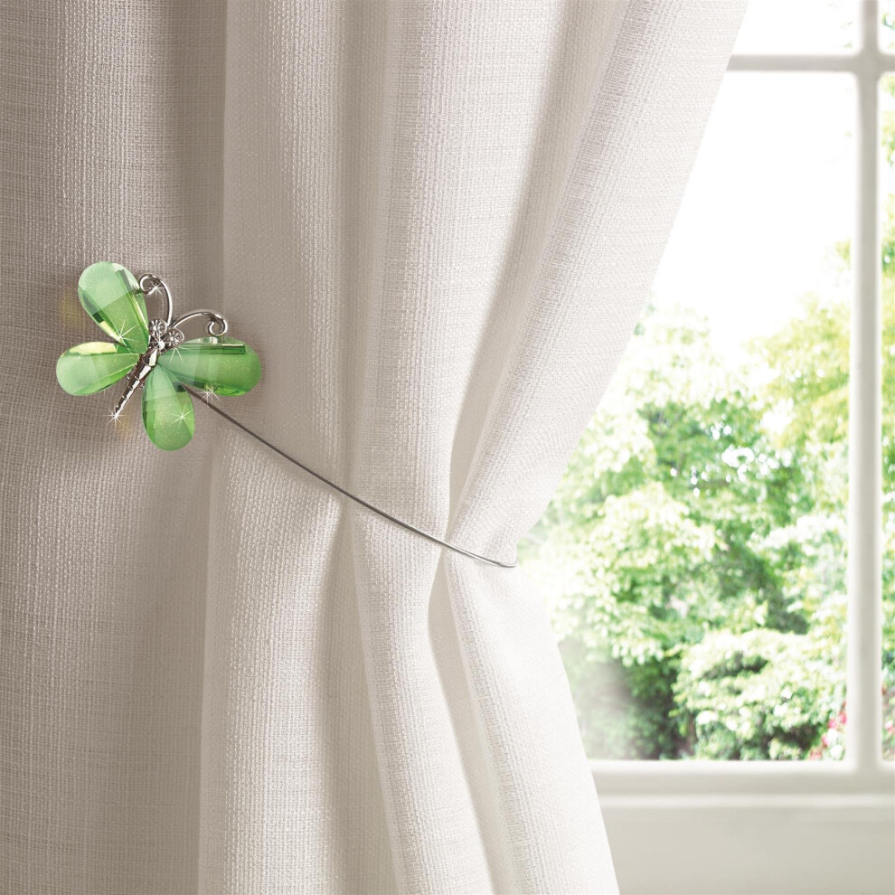 (5cm x 37cm, Green) Butterfly Magnetic Curtain Tie/Holdbacks