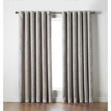(168cm x 137cm, Cream) Fern 95% Blackout Eyelet Curtains - Pair