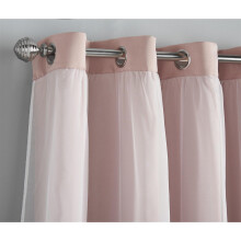 (168cm x 137cm, Pink) Beck 95% Blackout Eyelet Curtains - Pair