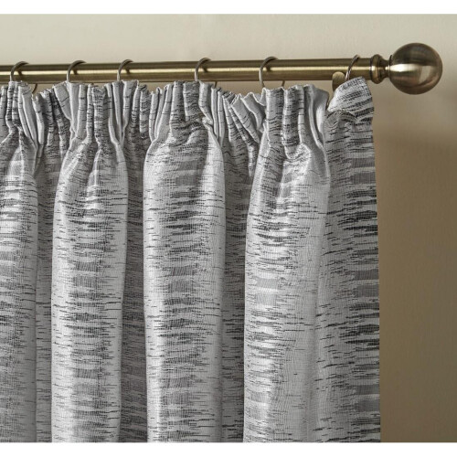 (117cm x 183cm, Silver) Reflections Fully Lined Pencil Pleat Curtains Pair