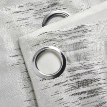 (117cm x 183cm, Silver) Reflection Fully Lined Eyelet Ring Curtains Pair