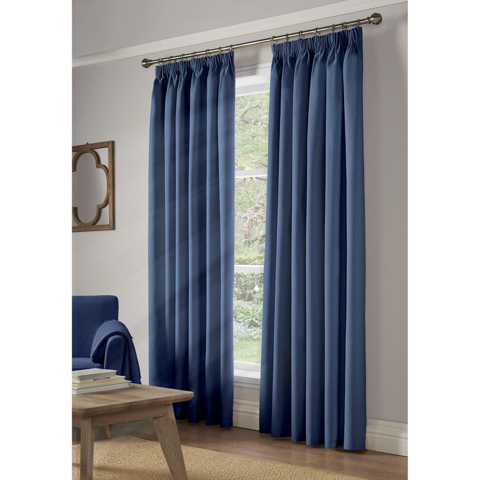 (229cm x 229cm, Blue) 95% Blackout Pencil Pleat Taped Top Curtains Pair-image-OPC-P8VYJ5D-NEW