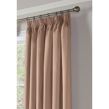 (117cm x 183cm, Pink) 95% Blackout Pencil Pleat Taped Top Curtains Pair